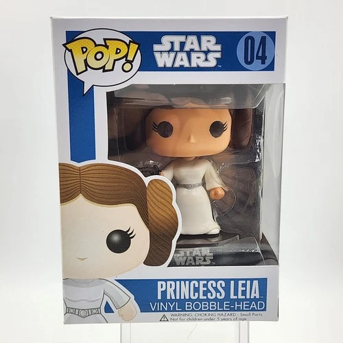 Princess Leia Funko Pop #04 - 1st Print Blue Box / Large Font *vaulted Star Wars