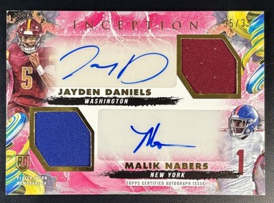 2024 Jayden Daniels Malik Nabers Inception Dual Rookie Patch Auto /35 #DRRA-DN