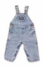 Vintage Oshkosh B'Gosh Kids Denim Overalls Acid Wash 6-9 Months 80s 90s USA
