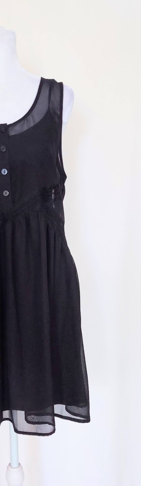 Express Sleeveless Layered Button Front Sheath Dr… - image 3