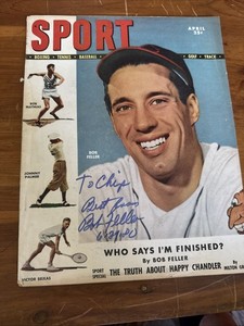 Bob Feller Signed April 1949 Sport Magazine Autographed (personalized Signature)
