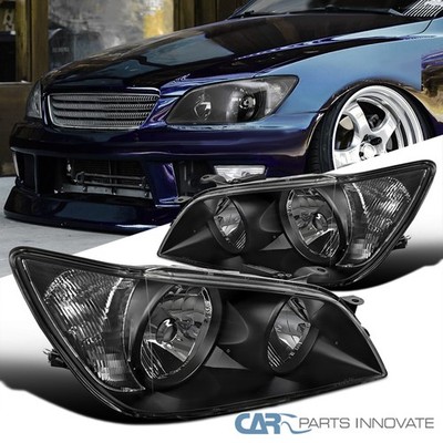 Black Fits 2001-2005 Lexus IS300 Headlights Assembly Lamps Left+Right Pair