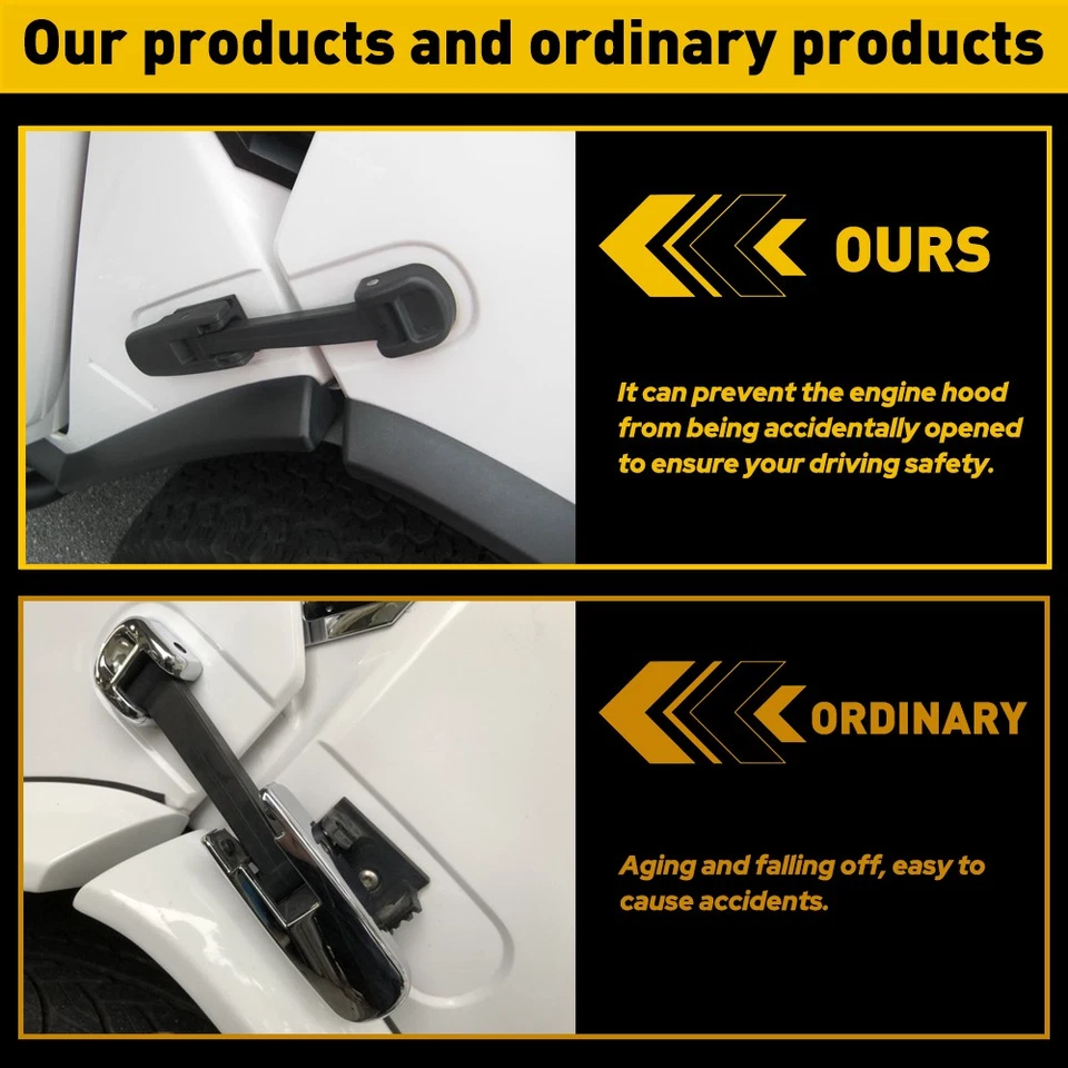 Cierre capó delantero izquierdo o derecho negro para Chevrolet C6500 Kodiak 2003-2009 Foto 3 de 4