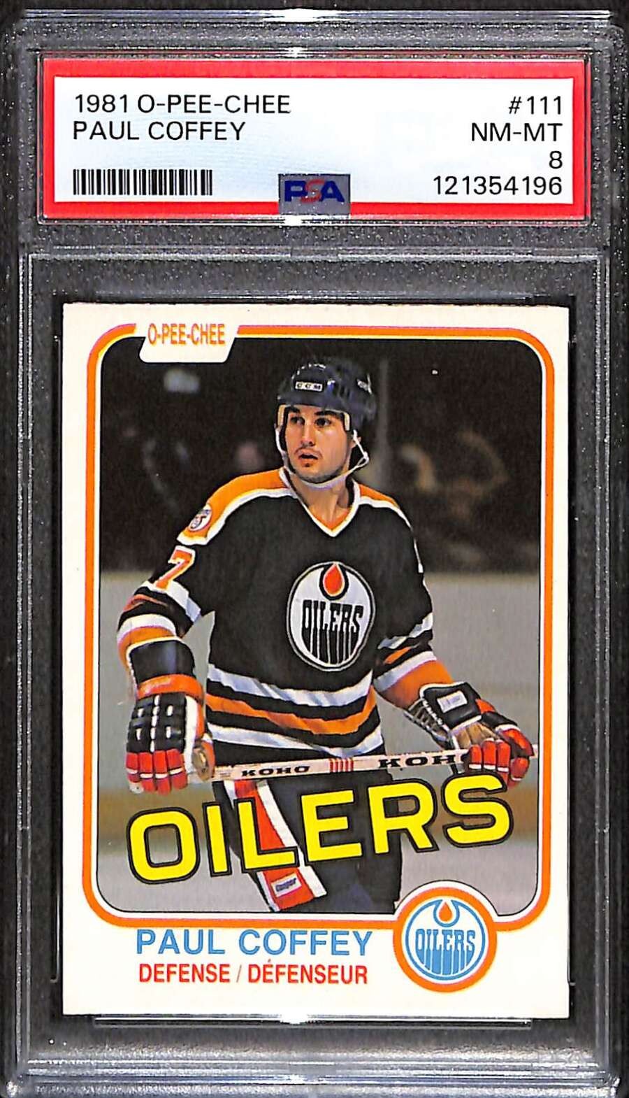 1981 O-Pee-Chee #111 Paul Coffey HOF RC PSA 8 NMMT C103177
