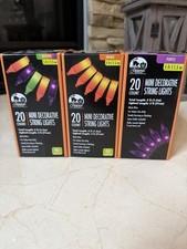 Halloween Mini String Lights 5 Feet 20 count  SET OF 3  