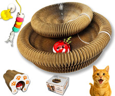 Cat Scratcher for Indoor Cats, Cardboard Cat Scratcher Toy, Large round Magnetic