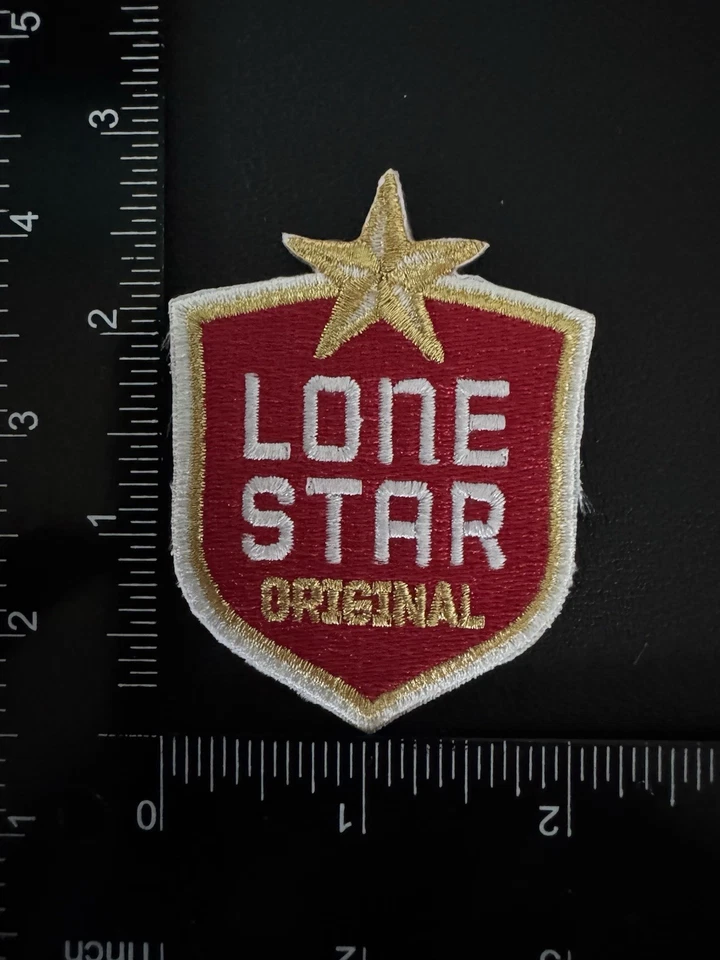 DE COLECCIÓN LONE STAR ORIGINAL LOGOTIPO DE CERVEZA BORDADO COSER Y PLANCHAR EN PARCHE STOCK ANTIGUO Foto 2 de 4