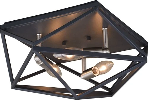 Vaxcel Lighting C0205 Hailey 3 Light 15"W Flush Mount Ceiling - Black Graphite / - Picture 1 of 8
