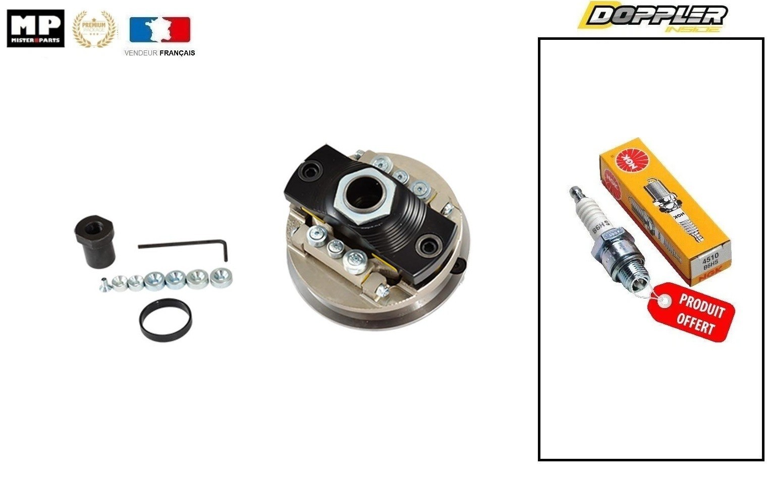 Variateur DOPPLER ER3 MBK 51 version embrayage en alliage usiné