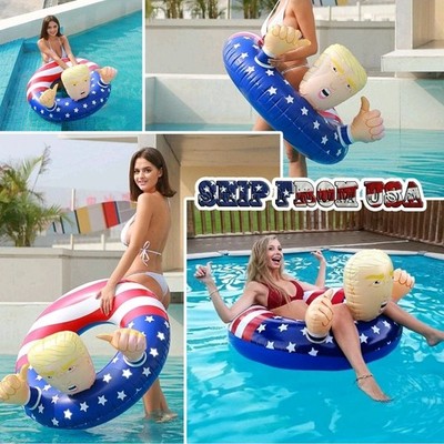4 Pack 33'' Trump Swimming Floats Inflatable Pool Raft Float  Ring Adults Kids
