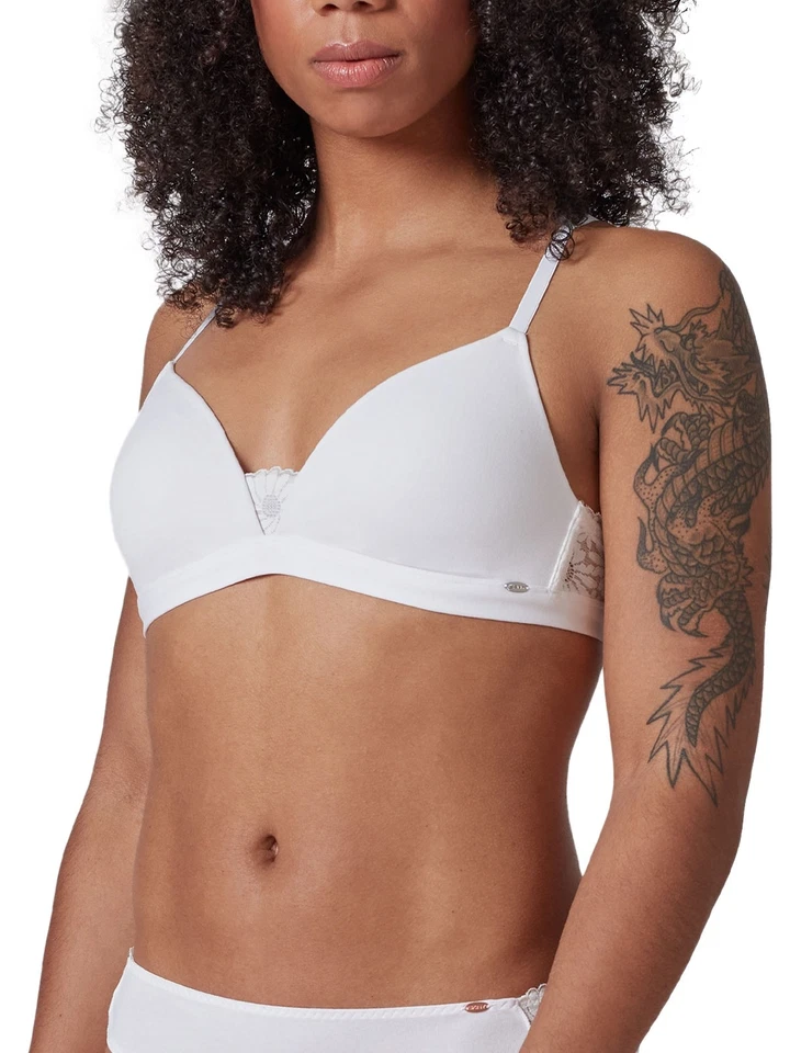 Skiny CottonLace Triangel Schalen BH ohne Bügel Gr. 70-85 A-C in White und Black