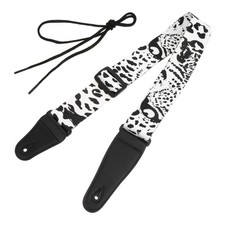 1Pc Electric Guitar Belt Printed Guitar Strap Chic Accessory Black White