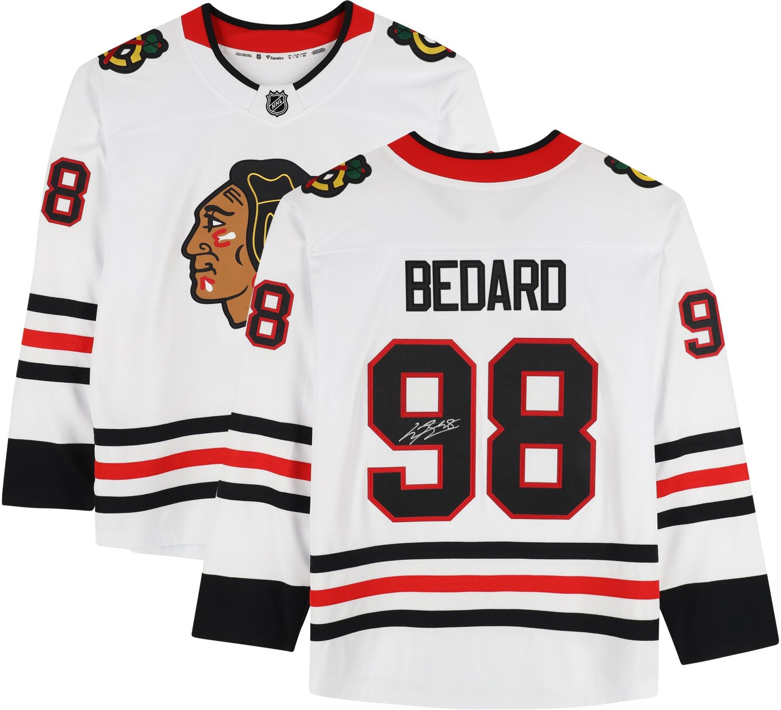 Connor Bedard Autographed Signed Chicago Blackhawks White Fanatics Breakaway Jersey 