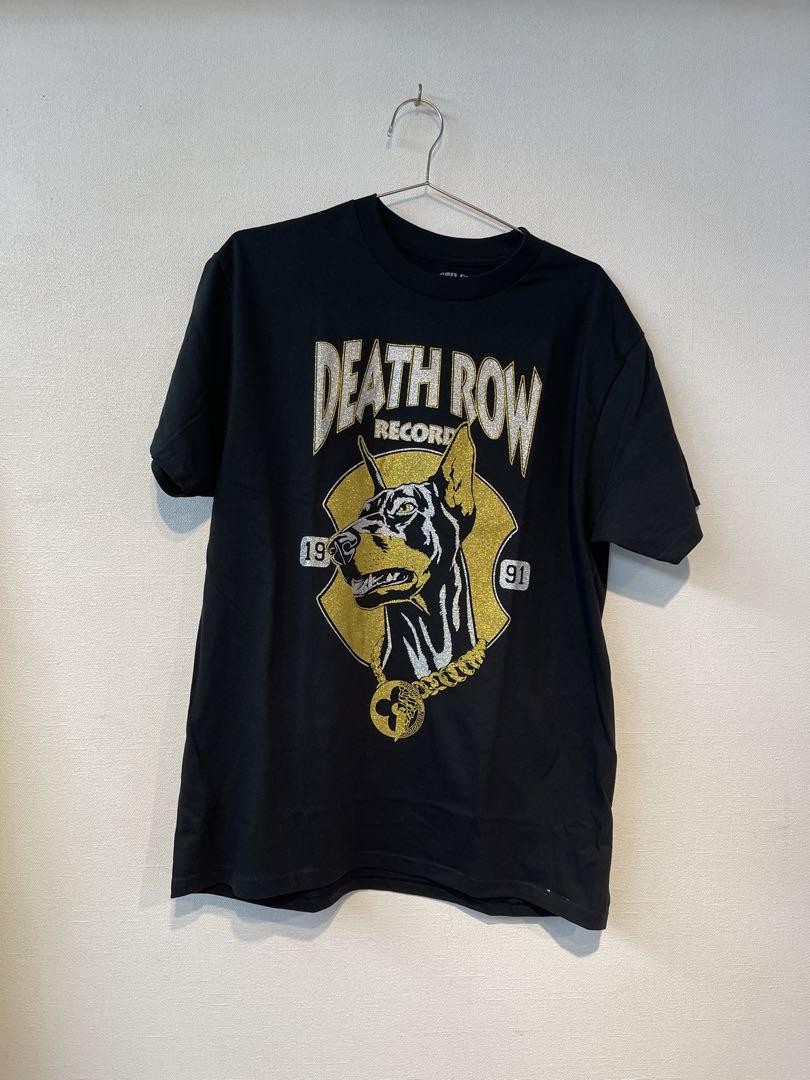 FILA T shirt nera DEATH ROW Records logo doberman con grafica "1991" rara vintage