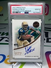 2007 Press Pass Signings Darrelle Revis Rookie RC On Card AUTO PSA 10 - Pitt. rookie card picture