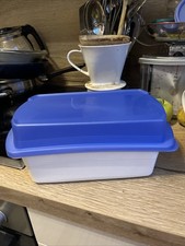Tupperware Four Seasons Lunch Box Blau mit Gitter Brotbox Marinieren