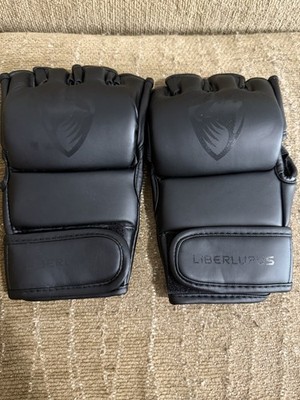 Liberlupus Boxing MMA Gloves for Training Sparring Punch Bag L/XL Black