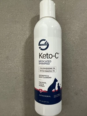STRATFORD PHARMACEUTICALS Keto-C Medicated Shampoo 8oz For Dogs, Cats & Horses. Cucumber Melon Antimicrobl