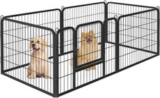 24" 6 Panel Heavy Duty Pet Playpen Dog Exercise Pen Cat Fence Crate Cage Kennel