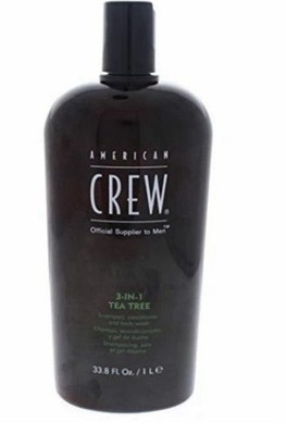 American Crew 3-In-1 TEA TREE Shampoo Conditioner & Bodywash 33.8oz NEW