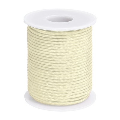 0.08'' x 30 Yards Nylon String Bracelet String Braided Nylon Thread Cream White
