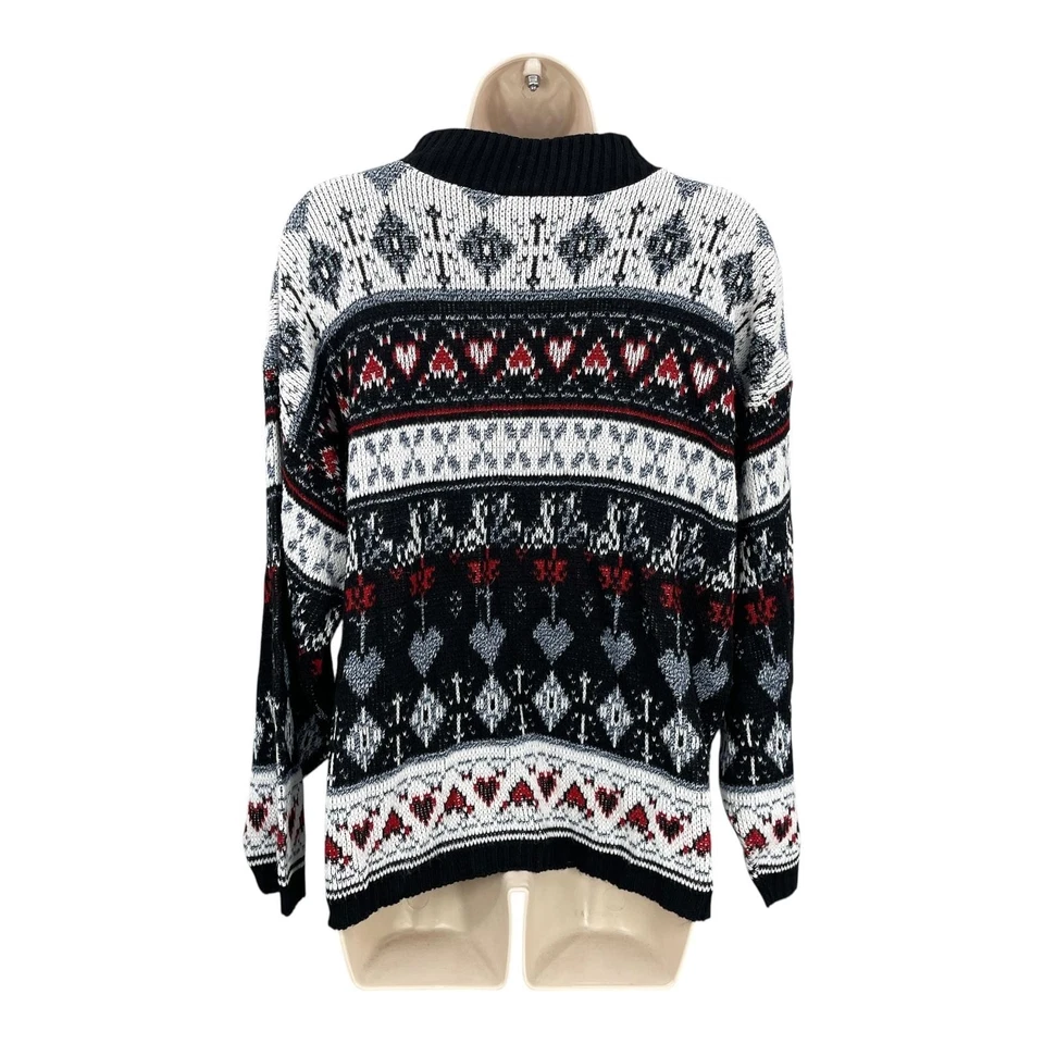 Suéter Vintage Corazones Mujer Años 90 Gran Tamaño Academia Preppy Y2K Tejido EE. UU. Talla L Foto 2 de 4