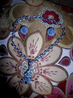 VINTAGE PRETTY SILVERTONE CHANDELIER-DANGLE CHAIN PENDANT NECKLACE/EARRINGS — photo 9