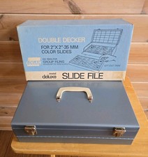 Logan Deluxe double-decker 35mm slide file storage box, steel, brand new