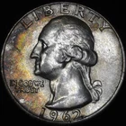 1962 Silver Washington Quarter - Color - High Grade - Rainbow Toning - Lustrous