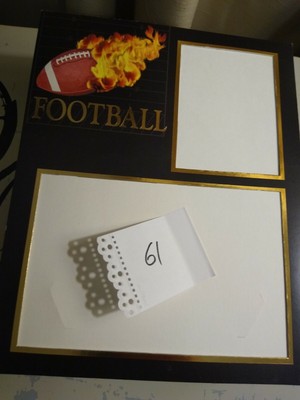 Lot of 61-Portrait Cardboard Photo Sleeves. FOOTBALL Theme. Black/Gold. 5x7/3x5.