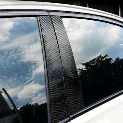 5D Carbon Fiber Vinyl Decals For BMW E90 325i 330i 335i - Window Pillar Post Covers (Pair)