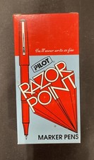 Pilot Razor Point Marker Pens 11007 Red 12 in Box - New