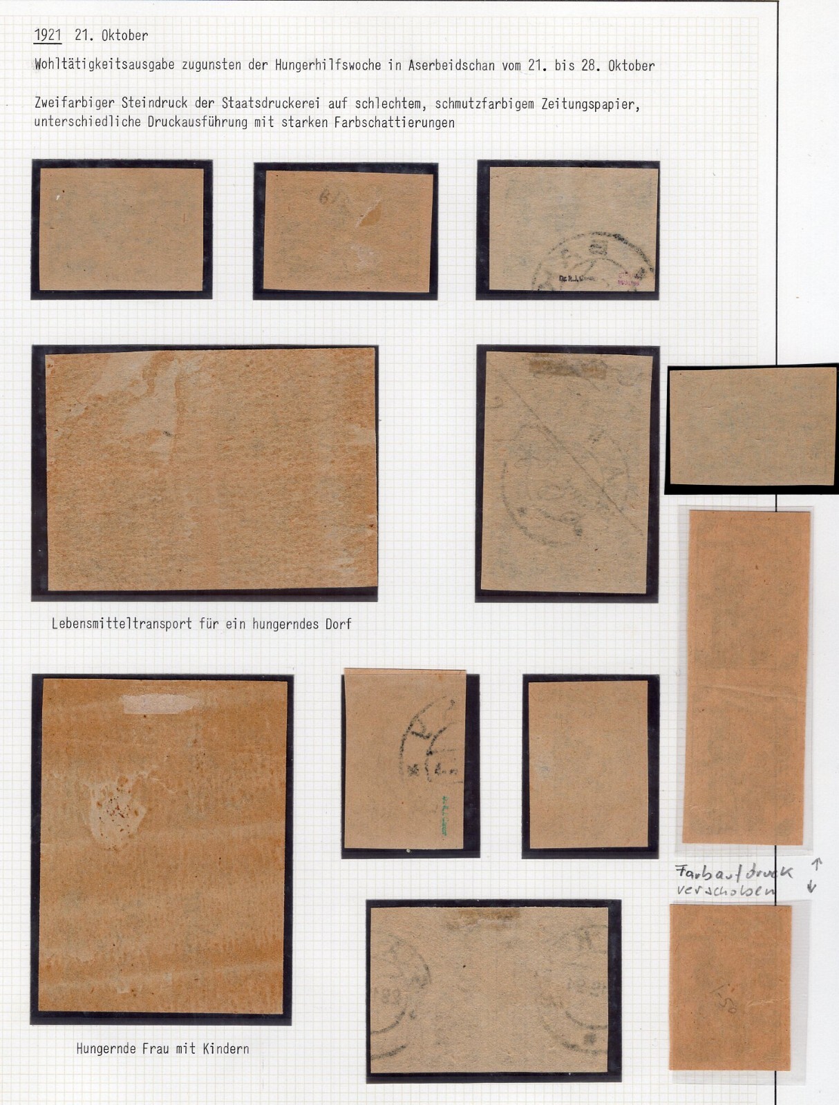 Azerbaijan 1921 blocks+ stamps Lyapin#31-32 MH/used