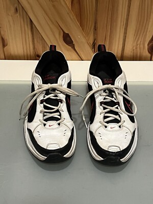 Nike Air Monarch Men's Sneakers Red White Black Logo Size - Main Image