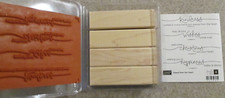 NEW UNMOUNTED Stampin UP HEARD FROM HEART set of 4 Wood Rubber Stamp RETIRED