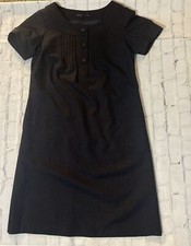 Gap Women’s Size 2 Pintuck Wool Blend Dress 3-Button Front Short Sleeve Dress