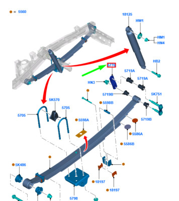 FORD RANGER T6 MK1 Rear Leaf Spring Suspension Shackle 1730138 NEW ...