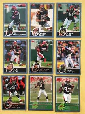 2003 Topps Collection Cincinnati Bengals Team Set 9 Cards Carson Palmer RC