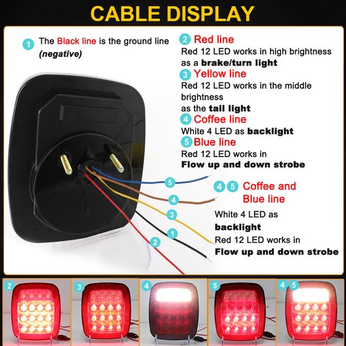 Para 97-06 Jeep Wrangler TJ CJ 4 PIEZAS 7" LED Faros Hi-Lo DRL + Kit Luces Traseras - Imagen 14 de 18