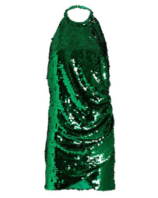 ronny kobo jo halter sequin ruched open-back mini dress Prom 2068