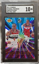 2021 Donruss Russell Westbrook #4 Complete Players Holo Teal Laser - SGC 10