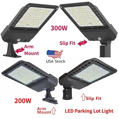 WYZM 200/300W LED Parking Lot Light Commercial Outdoor IP65 Shoebox Street Pole Lamp