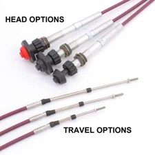 Vernier Throttle Cable, 10-32 Threaded Rod, Clamp Hub (choose head & travel)