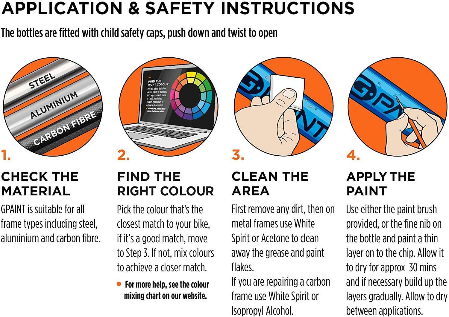 G-Paint Bike Paint -(8 Pack)- Touch Up Paint - Scratched or Chipped Bike Frames