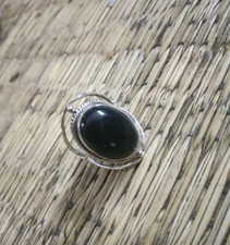 Black Onyx Ring, 925 Silver, Faceted Stone Ring, Handcraft Ring, Solitaire Ring