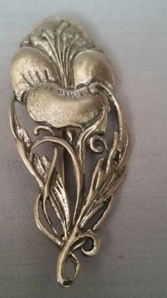 VTG Flower Floral 925 Sterling Silver Brooch Antique? Art  display picture 1