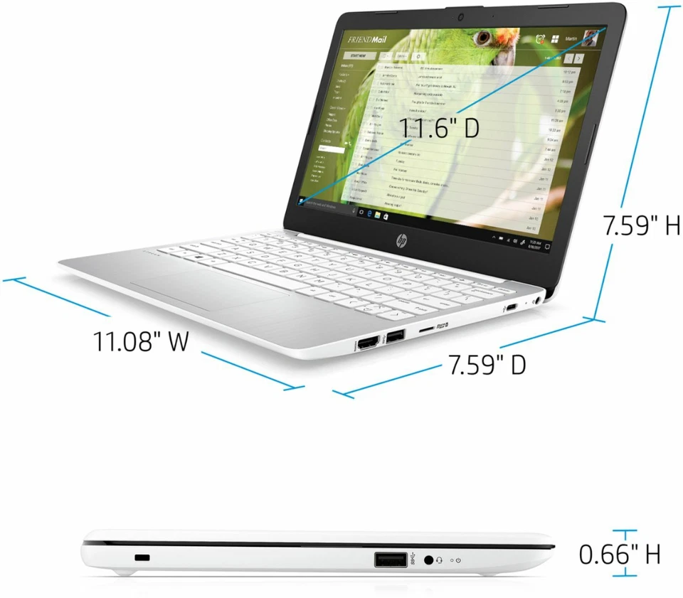 🔥NEW HP Stream 11.6" HD Intel Celeron N4000/4GB/64GB eMMC+1 Yr MS Office 365🔥 - Image 3 of 3