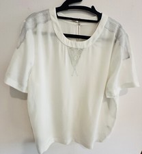 Banana Republic Off White Top With Lace / Size Large Size Tag was removed