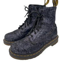 Dr. Doc Martens Iridescent Metallic Combat Boots Suede Pascal Size 5 No Insoles