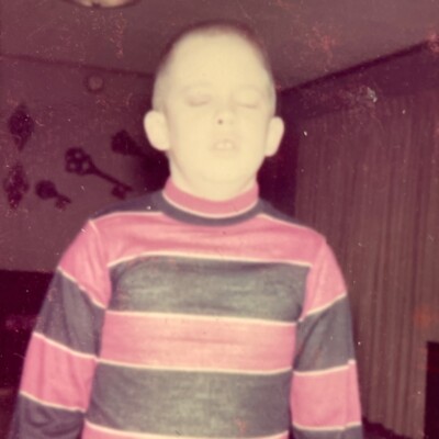 T2  Photograph Weird Odd Boy Close Up POV Eyes Closed Strange Kid